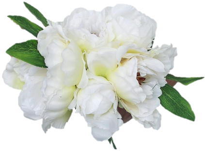 Looking For White Wedding Flowers Check Out This Beautiful - Peony Silk Bouquet In White 10" Tall (498x697)
