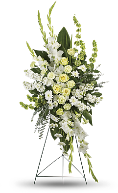 I Want To Provide An Arrangement For The Service, But - Flowers White Standing Spray (400x400)