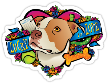 Dog - Lucky In Love Greeting Card (375x360)