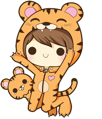 Tumblr Cute Png Download - Tiger Kawaii Png (537x531)