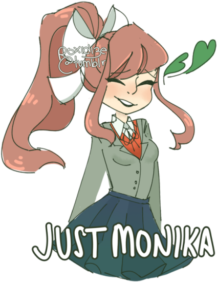 Image Result For Ddlc Art Tumblr - Doki Doki Literature Club Monika (500x571)