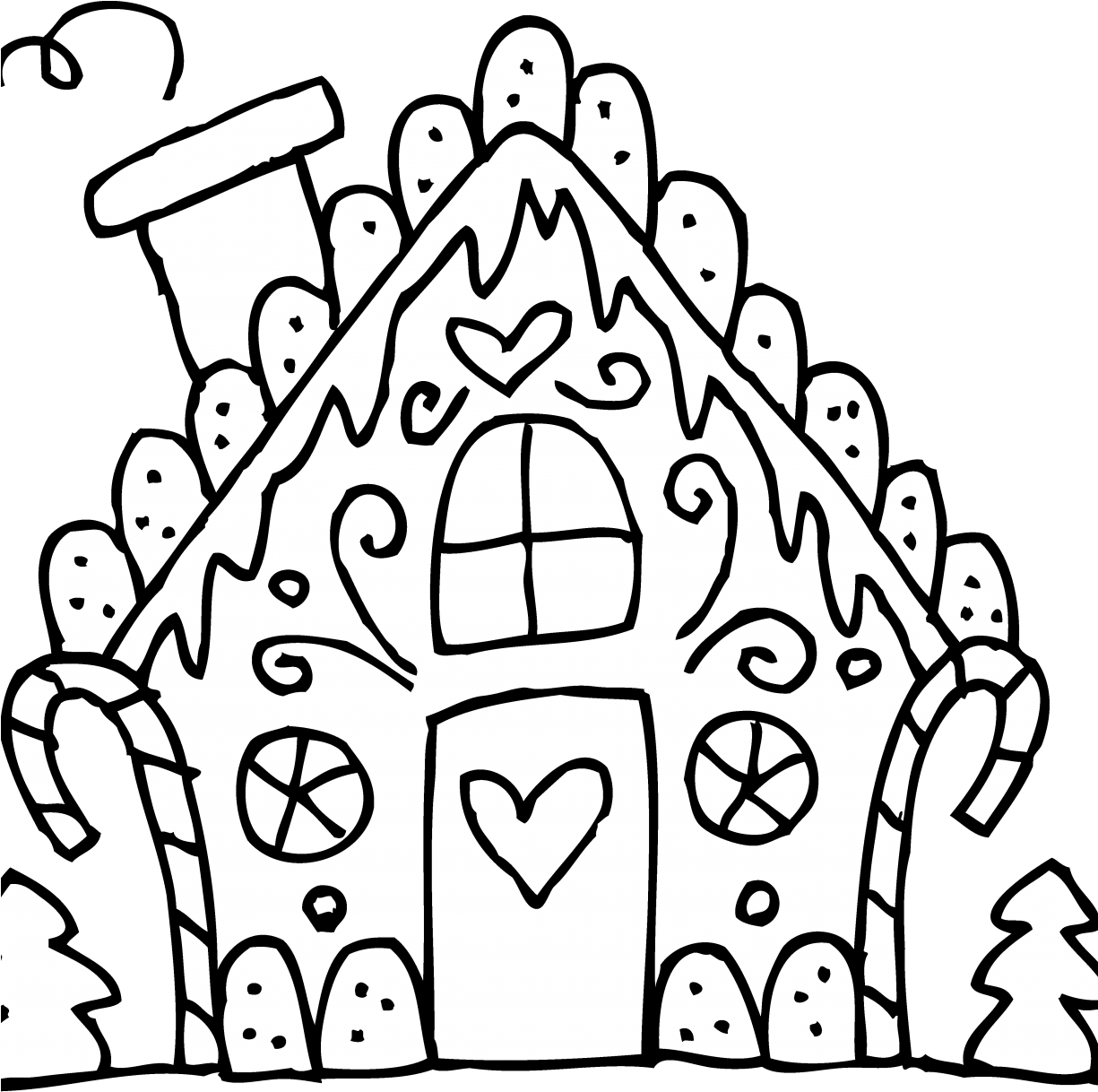 Best Gingerbread House Coloring Pages For Kids 1224 - Gingerbread House Color Page (1224x1224)