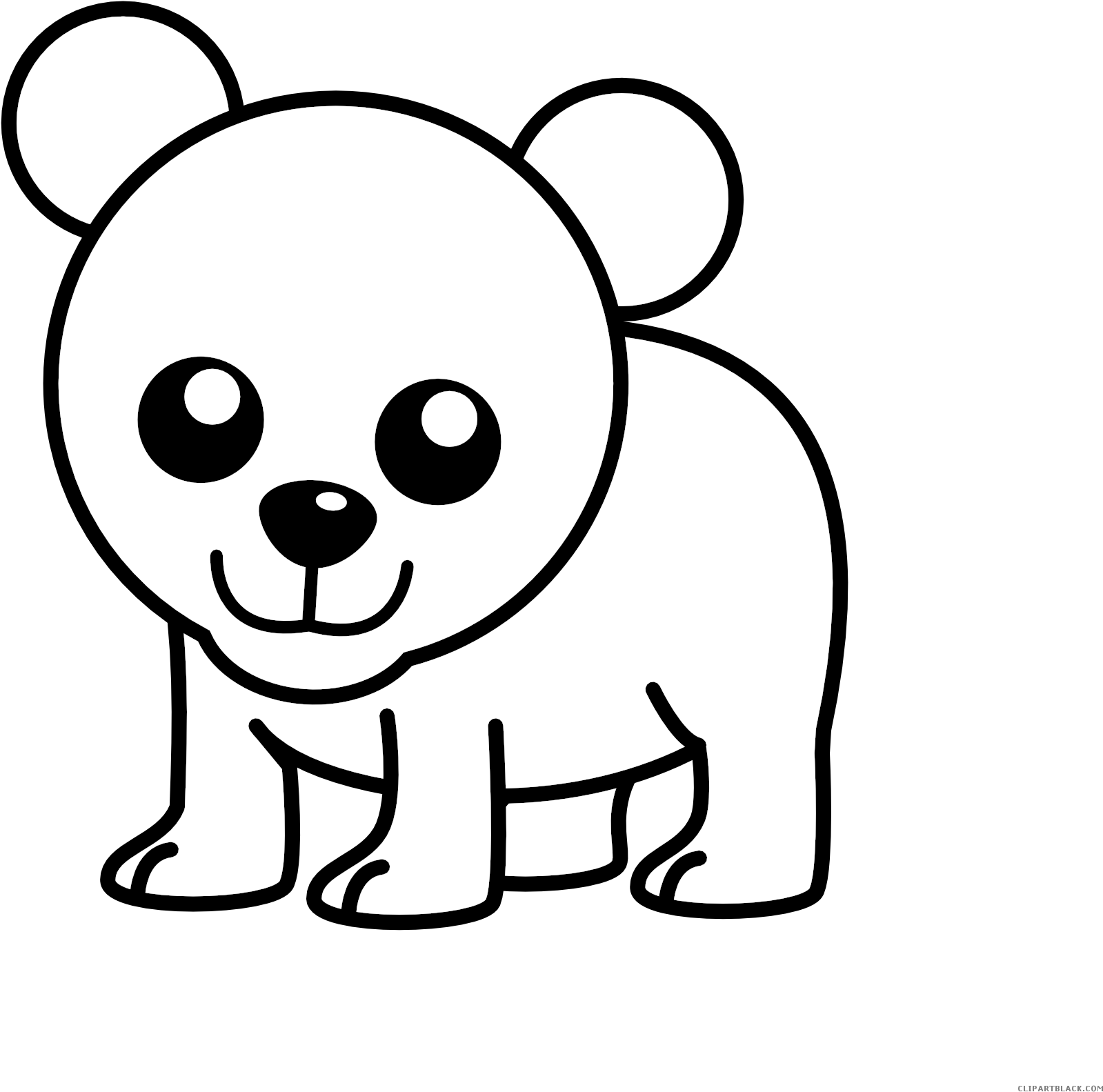 Bear Animal Free Black White Clipart Images Clipartblack - Easy To Draw Bear (1969x1969)