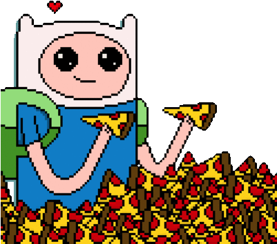 Pixel Clipart Finn - Adventure Time Pizza Gif (400x400)