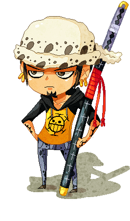Pixel - One Piece Law Chibi Png (329x523)