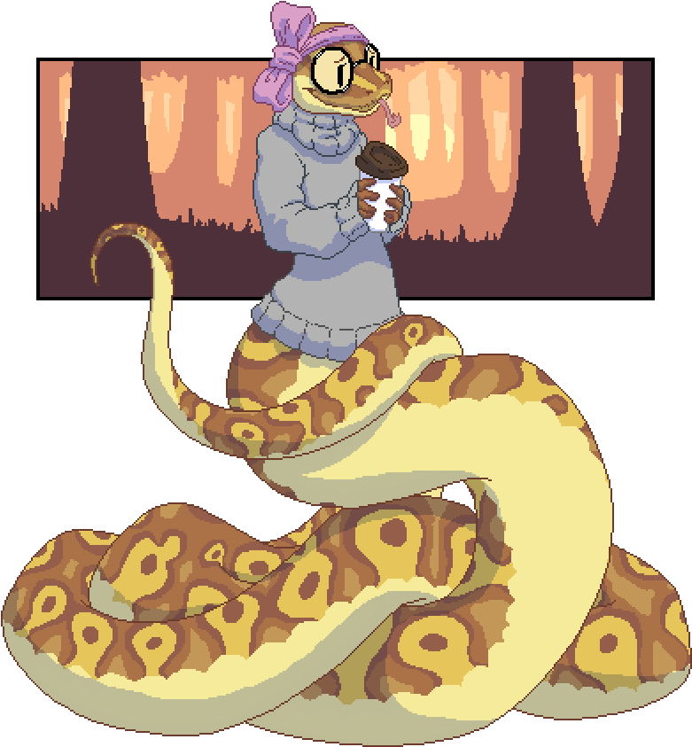 [newbie][oc][cc] My First Ever Attempt At Pixel Art - Snake Oc Art (796x860)