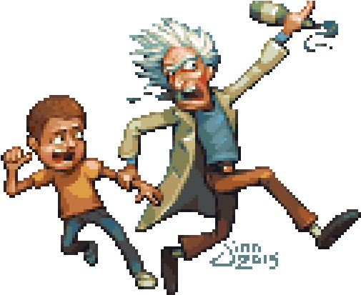 Pixel Art Pictures And Jokes / Funny Pictures & Best - Rick Y Morty Pixelart (532x412)