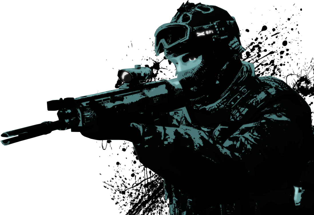 Drawn Snipers Swat - Swat Hd Png (1366x768)
