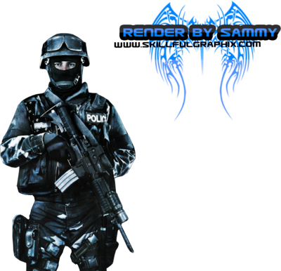Swat Soldier Psd - Black Ops Military Uniform (400x386)