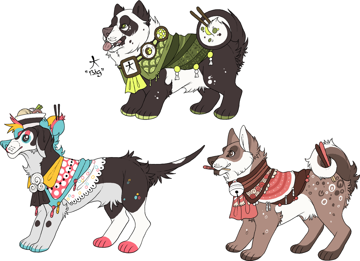 Japanese Dogs [closed] By Plumbeck - Cartoon (1149x834)