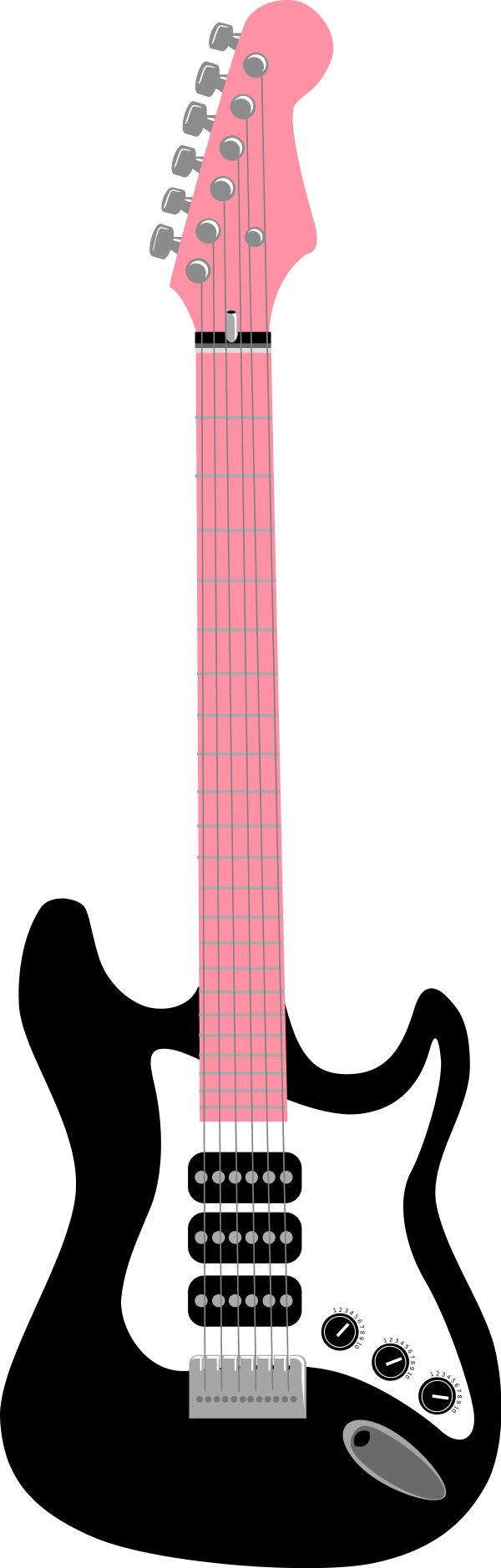 Free - Pink Electric Guitar Clip Art (600x1879)