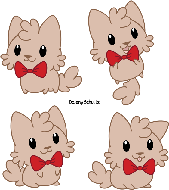Cute Dog With Tie By Daieny On Deviantart - Cartoon (583x650)