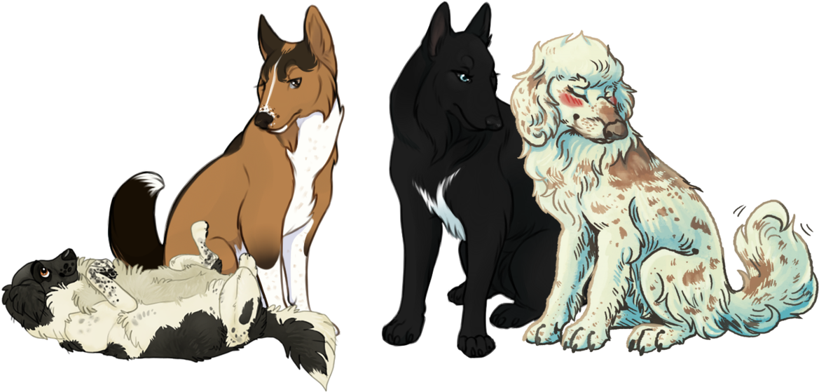 Four Farm Dogs By Kalanse - Foal (1211x659)