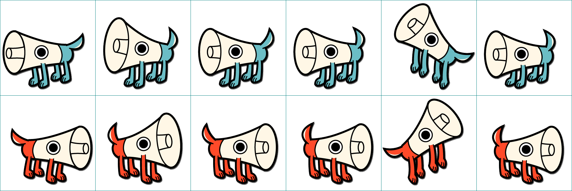Click For Full Sized Image Megaphone Dogs - Cartoon (1927x643)