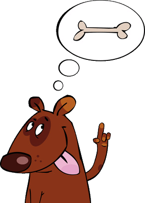 Dog - Thinking - Bone - Nobkgd - Dog Thinking Of Bone (293x410)