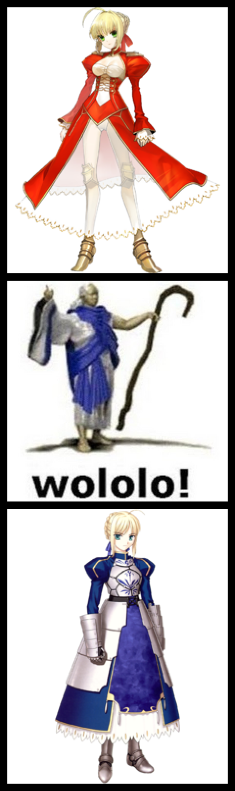 Wololo Saber Extra Saber Fate Type Moon Age Of Empires - Fate Stay Night Fate Zero Saber Altria Pendragon King (480x1612)