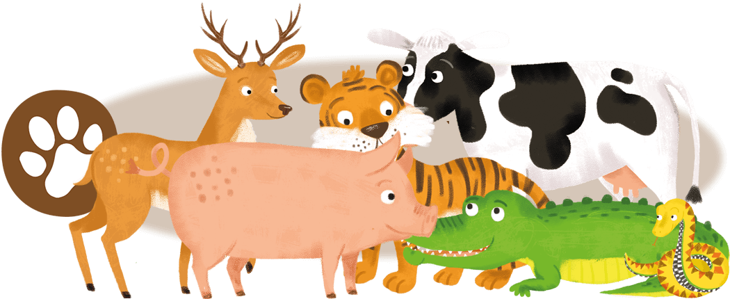 Animals - - Group Of Animals Png (1050x430)