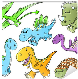 Cute Dinosaur Animal Vector Illustration Doodle Art - Illustration (400x400)