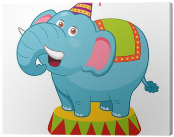 Illustration Of Cartoon Elephant Circus Canvas Print - Kreslený Cirkus (400x400)