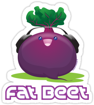 Fat Beet Die-cut Sticker By Kimchi Kawaii - Fat Beet Zippered Pouch (375x360)