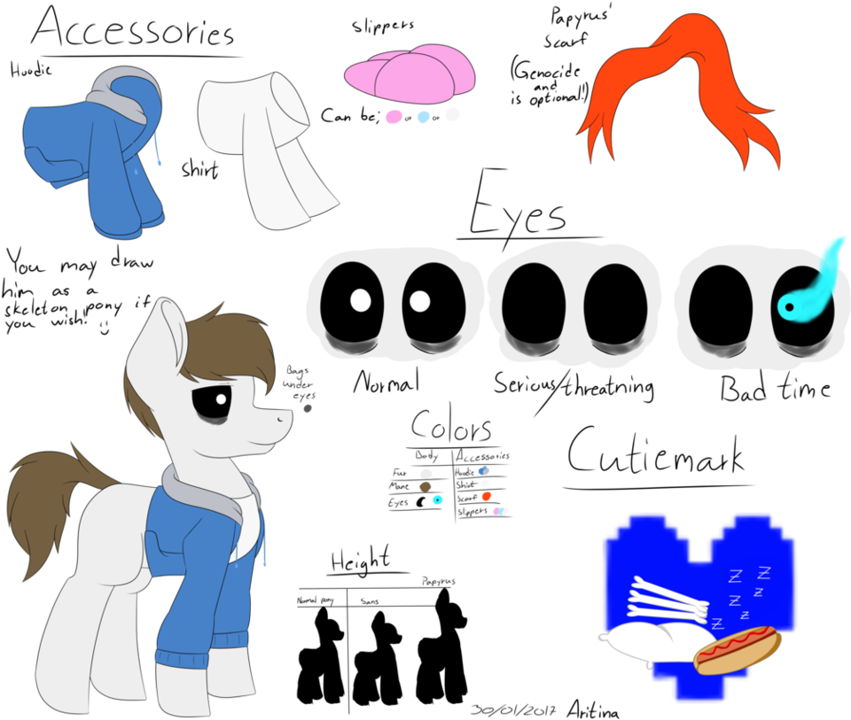 Ponytale ~ Sans [reference Sheet] By Aritina - Reference Card (979x816)