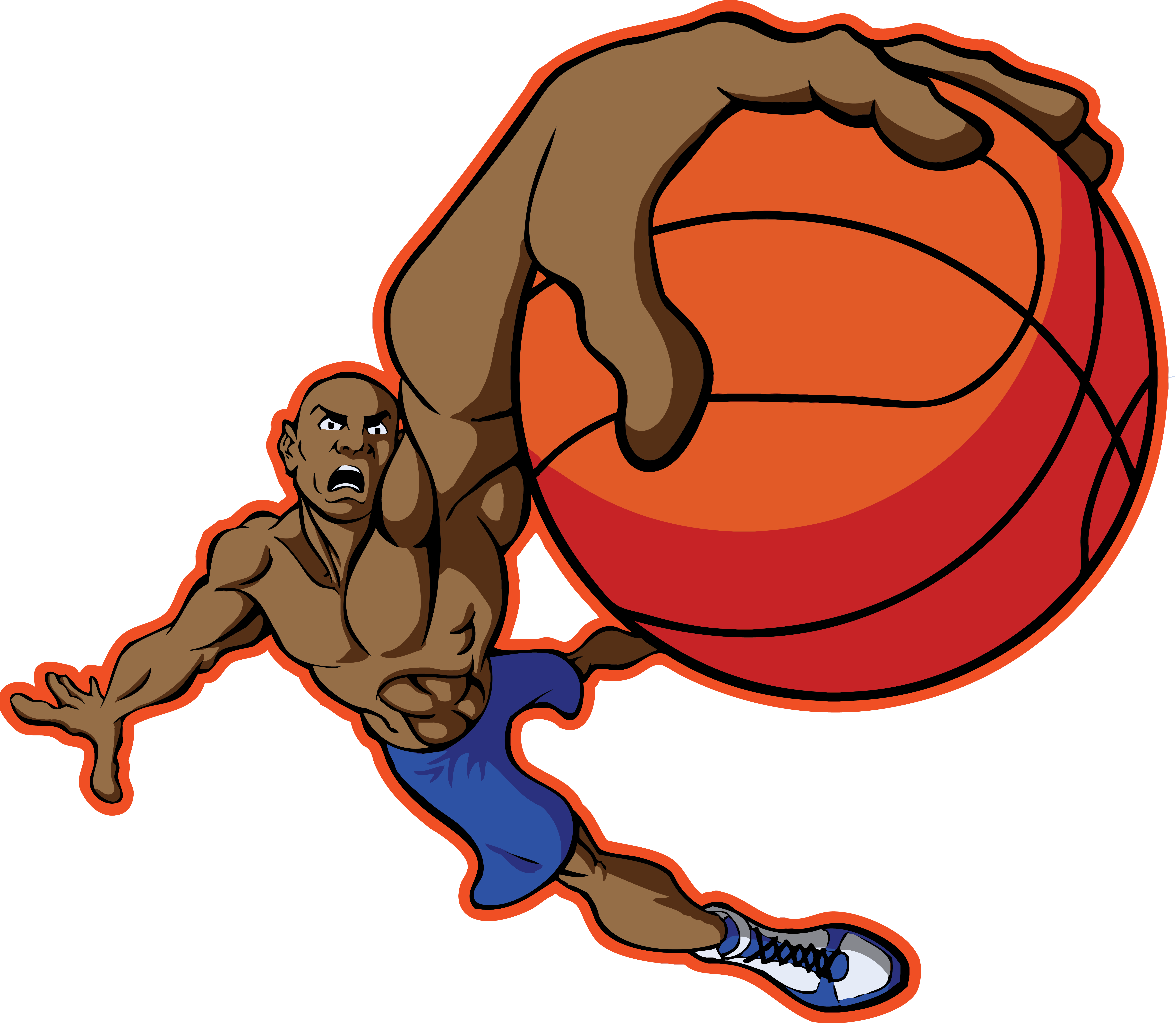 Cartoon - Wallhogs - Playing Basketball Cartoon Transparent (7193x6258)