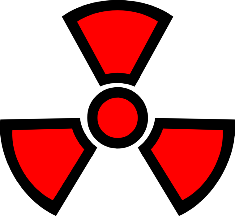 Vector Illustration Of Nuclear Fallout Radioactive - Radiation Drawing Easy (760x700)