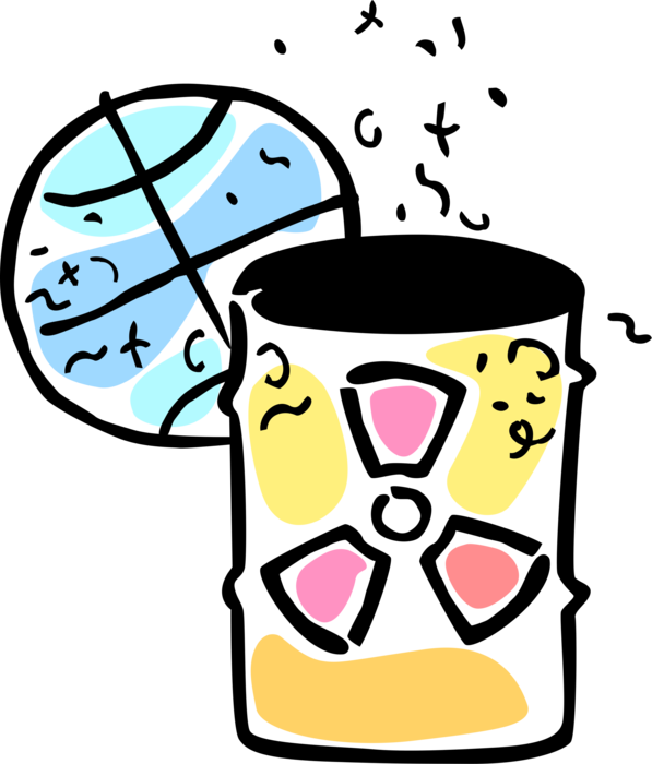 Vector Illustration Of Nuclear Industry Waste With - Vector Illustration Of Nuclear Industry Waste With (597x700)