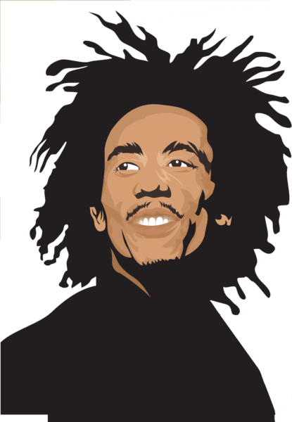 Share This Image - Bob Marley Cartoon Png (415x600)