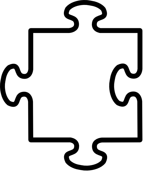 Jigsaw White Puzzel Piece Clip Art At Clker - Single Puzzle Piece Template (608x720)