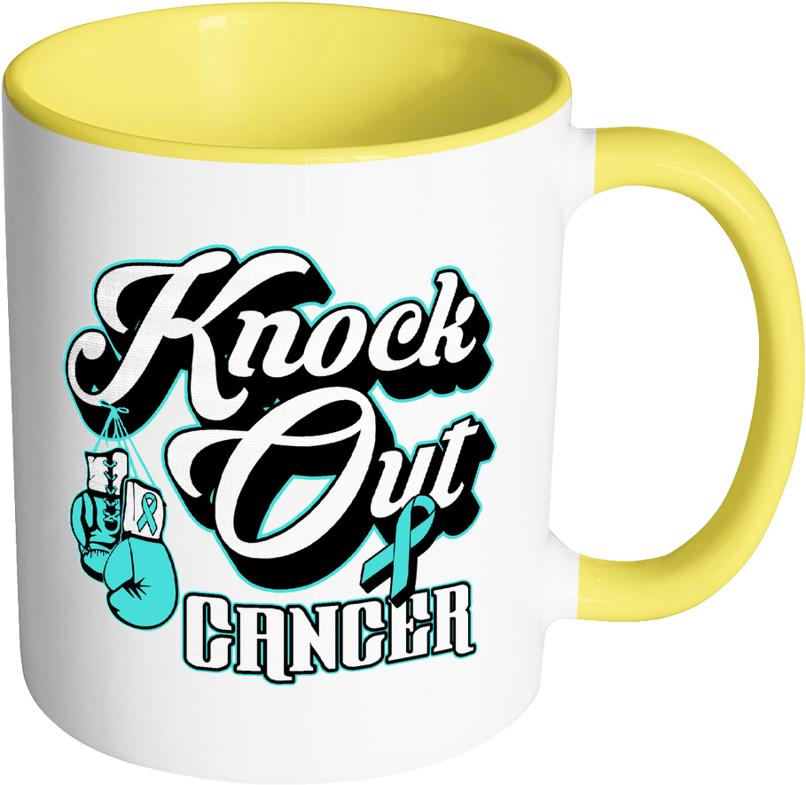Knock Out Ovarian Cancer Awareness Items Gifts 11oz - Mug (1024x1024)