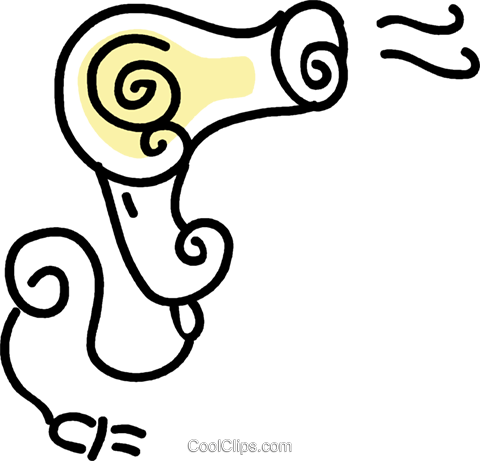 Hair Dryer Royalty Free Vector Clip Art Illustration - Hair Dryer Royalty Free Vector Clip Art Illustration (480x461)