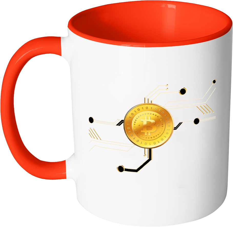 Bitcoin Circuit Board Accent Mug-fashion For Crypto - Mug (1024x1024)