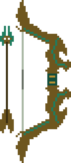 Glass Bow And Arrow - Bow Pixel Art (288x656)