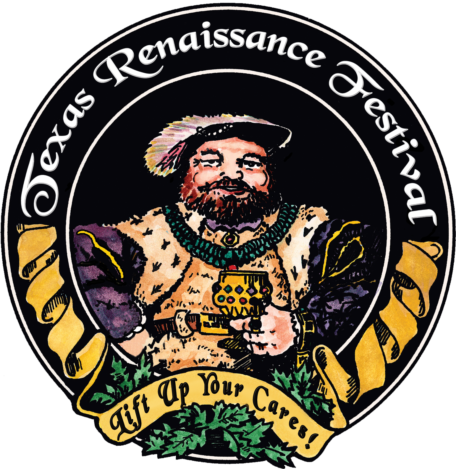2015 Color Lift Up Your Cares - Texas Renaissance Festival Logo (1686x1677)