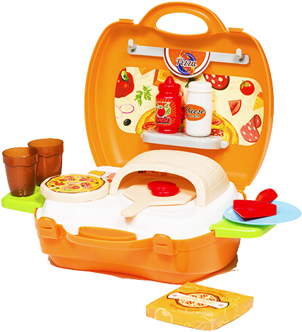 5747 Valija Con Set Pizzería - Suitcase (566x545)