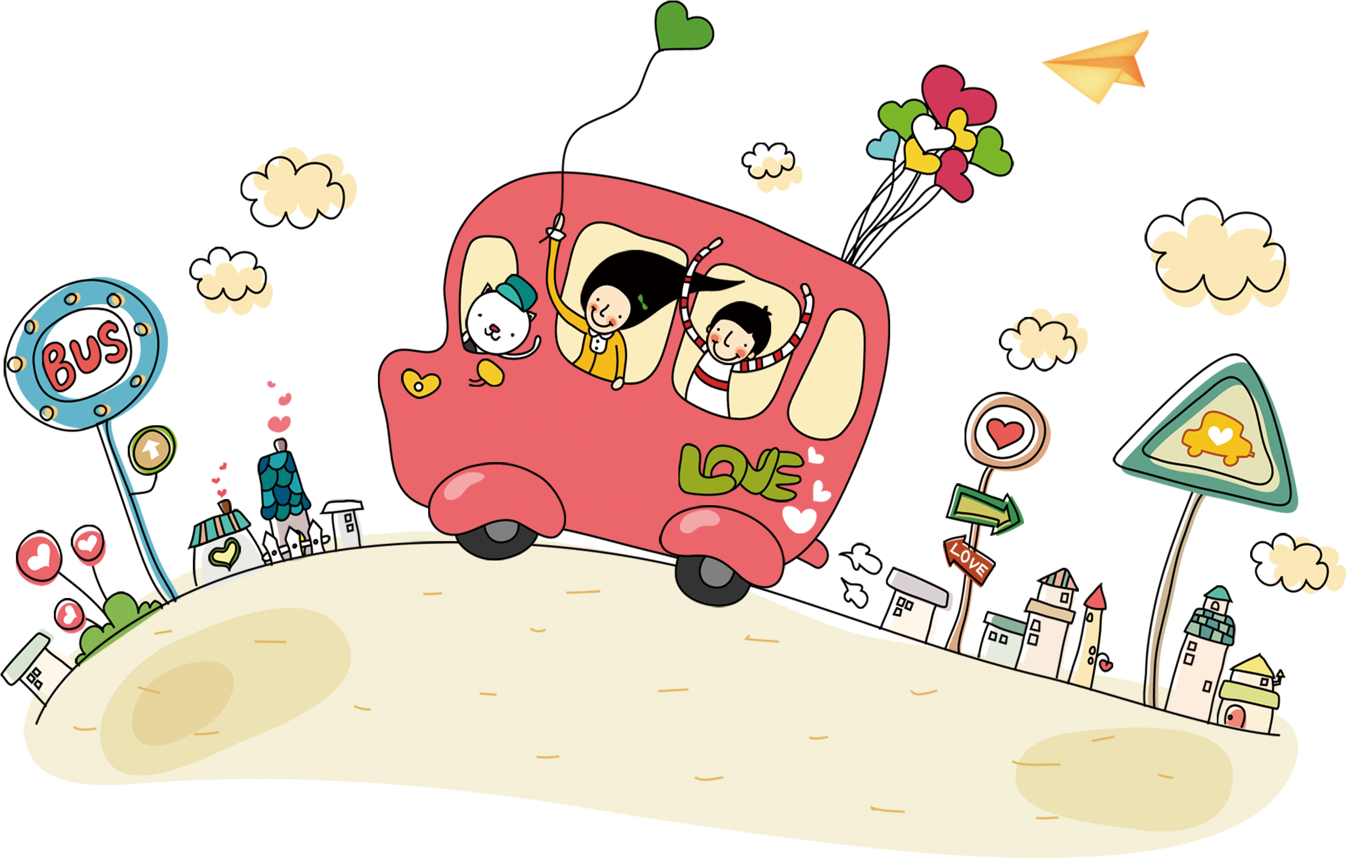 Bus Cartoon Public Transport - รถ การ์ตูน Png (2696x2500)