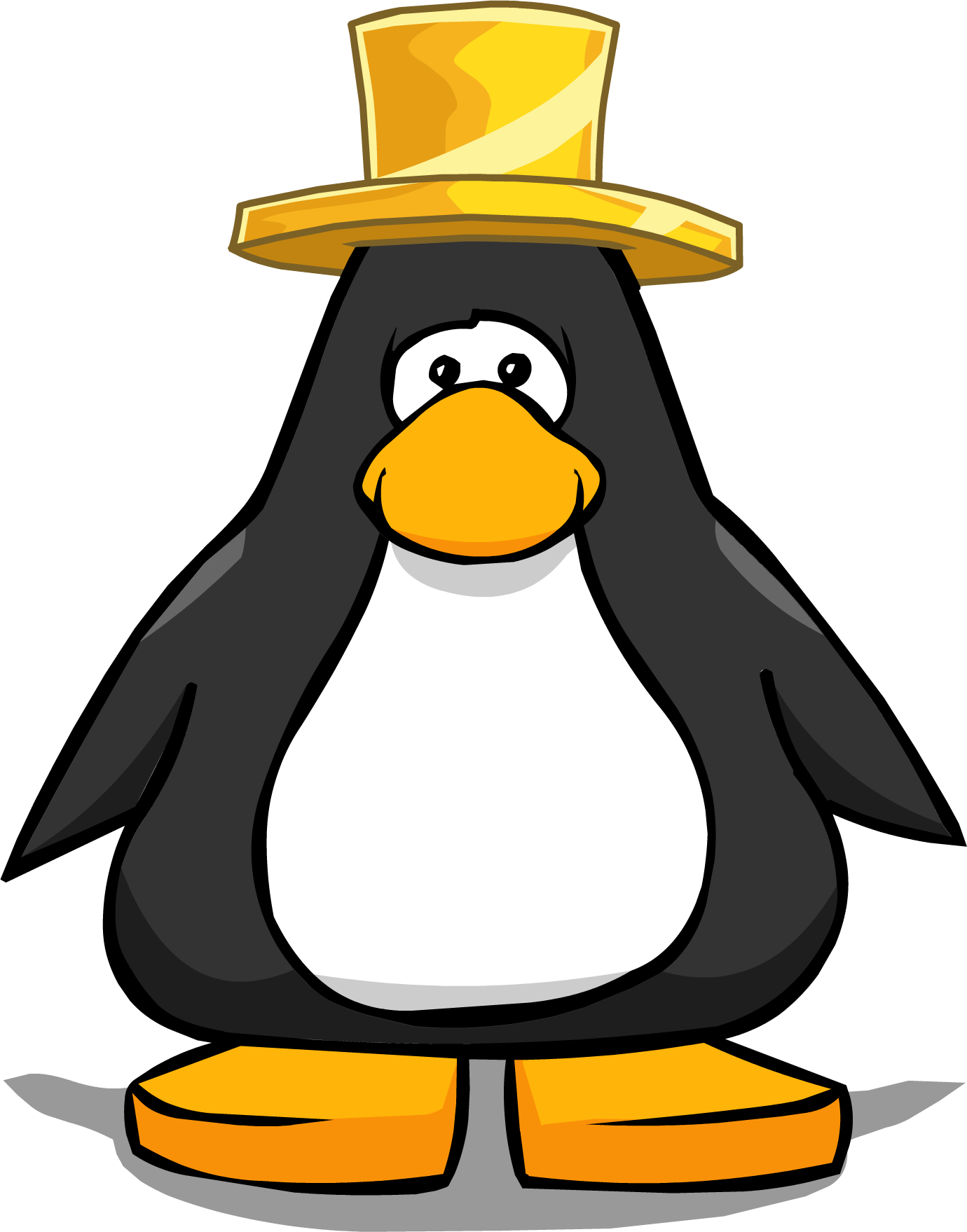 Gold Top Hat From A Player Card - Penguin With Santa Hat (1380x1759)