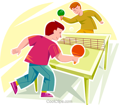 Boys Playing Ping Pong Royalty Free Vector Clip Art - Table Tennis Clip Art (480x425)