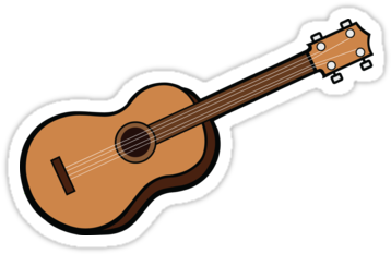 A Little Ukelele • Also Buy This Artwork On Stickers - Acoustic Guitar (375x360)