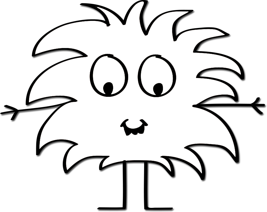 Thanks For Helping Me Show My True Colors - Animated Monster Black And White (906x720)