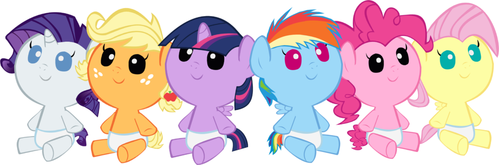 Mane 6 Foals By Megarainbowdash2000 - Cartoon (1024x339)