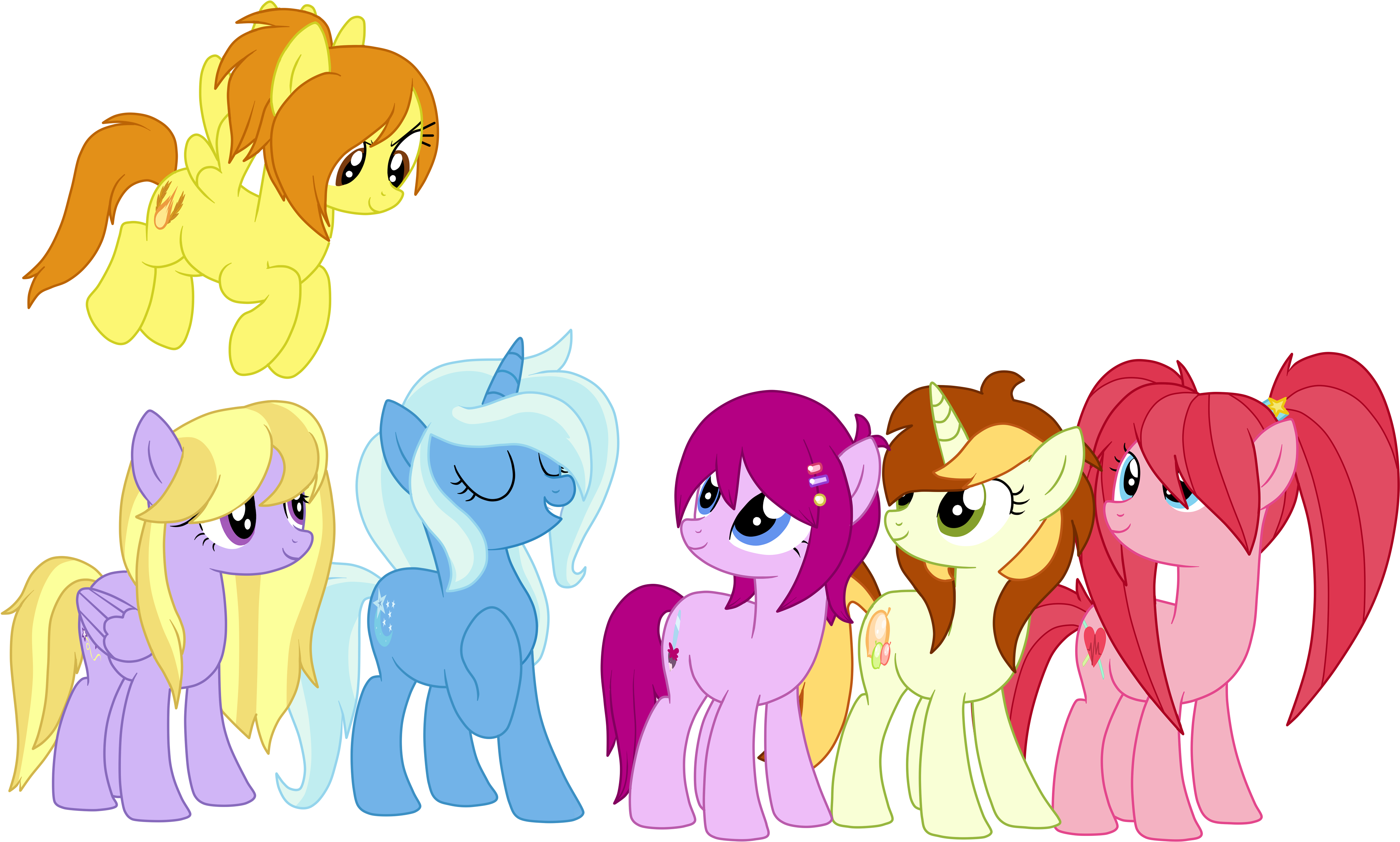 Alternate Mane Six, Alternate Universe, Artist - Cartoon (4000x2400)
