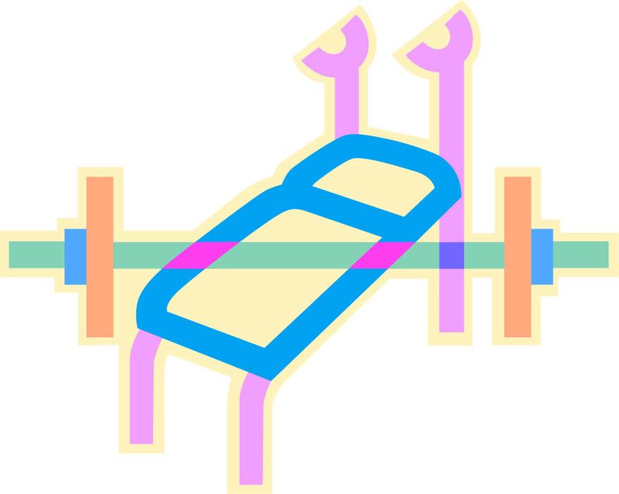 Vector Illustration Of Bench Press Used In Weight Training, - Vector Illustration Of Bench Press Used In Weight Training, (878x700)
