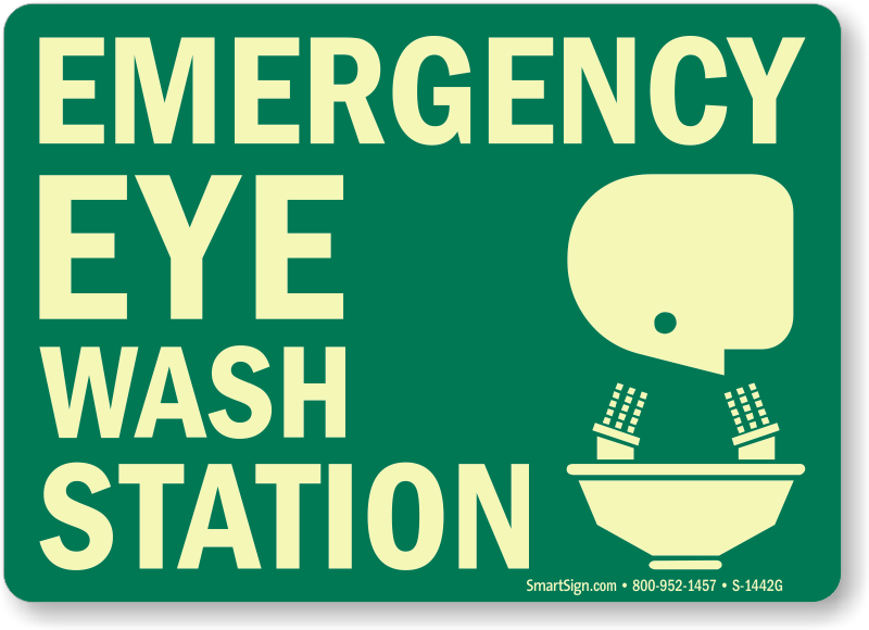 Emergency Eyewash Station Sign - Emergency Eye Wash Station Sign (800x580)