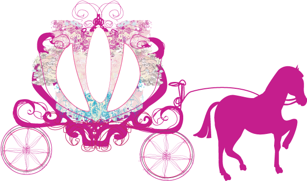 Princess Horse And Buggy Wheelchair Costume Child's - Horse Drawn Princess Carriage Clipart Transparent Background (640x640)