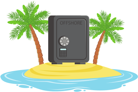 Closed Safe On A Tropical Island Vector Icon Illustration - Piggy Bank (550x550)
