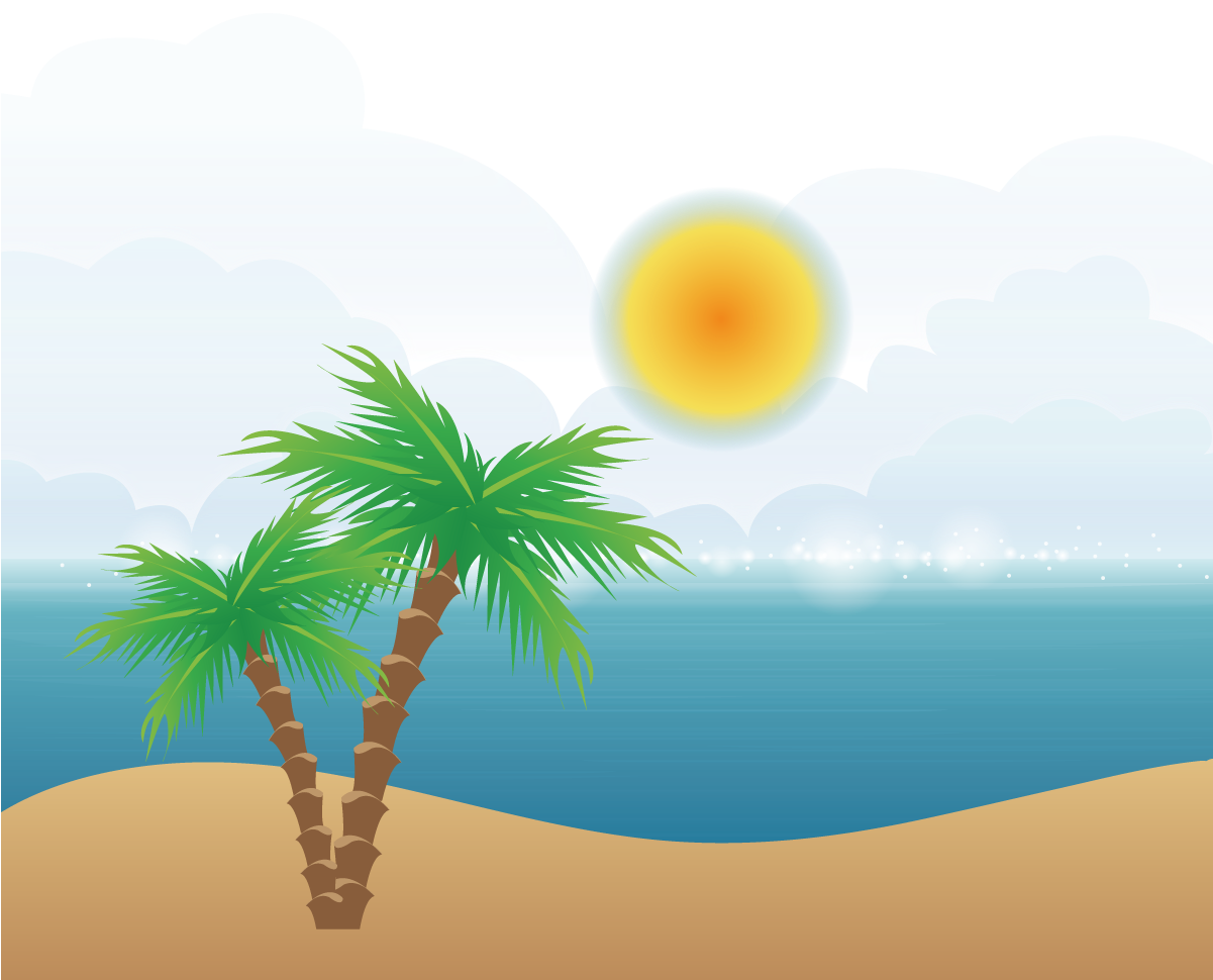 Vector Beach Island - Seasons Of The Year Clipart (1200x1200)