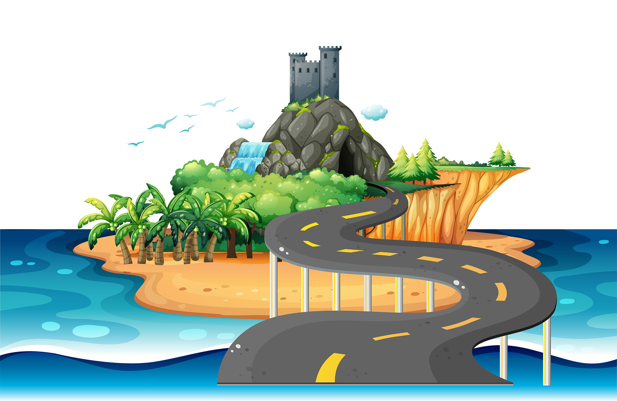 Drawing Desert Island Clip Art - Vector Graphics (2000x1300)