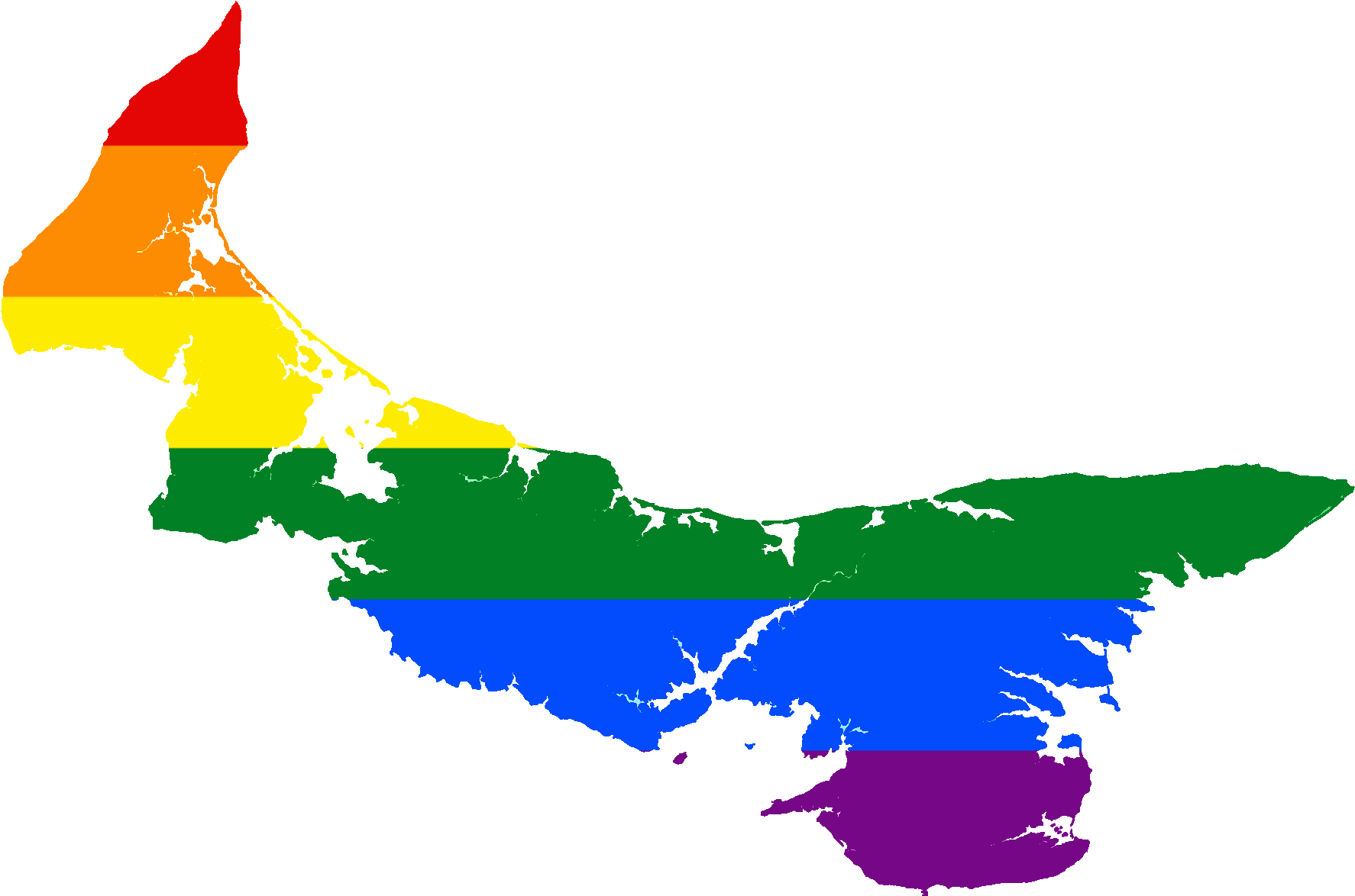 Lgbt Flag Map Of Prince Edward Island - Prince Edward Island Png (2000x1463)